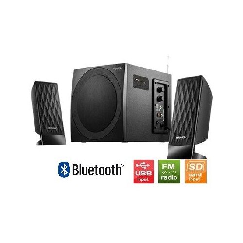  Microlab M300BT * Drveni 2.1 38W RMS(14W,2x12W) SD, USB, FM, BLUETOOTH, black, 3.5mm Cene