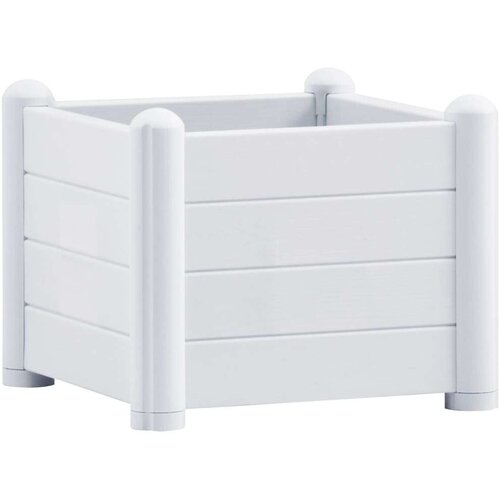 vidaXL Povišena vrtna gredica PP bijela 43 x 43 x 35 cm Cene