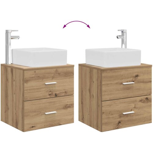  Set ormarića za kupaonicu 3 kom. Hrast artisan Smeđa 53 x 34,5 x 63 cm Slike