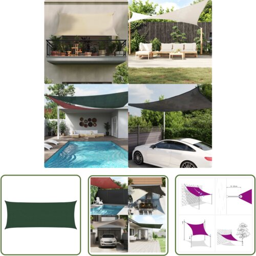  The Living Store Senčno jadro 160 g/m² temno zeleno 2x5 m HDPE - Senčno Jadro, (21742651) Cene