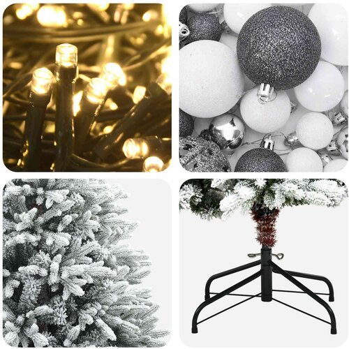  Umjetno božićno drvce s kuglicama 150 cm 150 LED lampica Slike