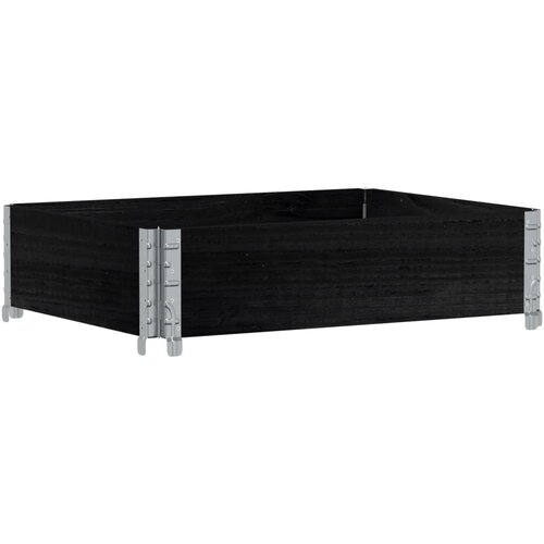 VidaXL Vrtno korito črno 80x60 cm trdna borovina, (21317238) Slike