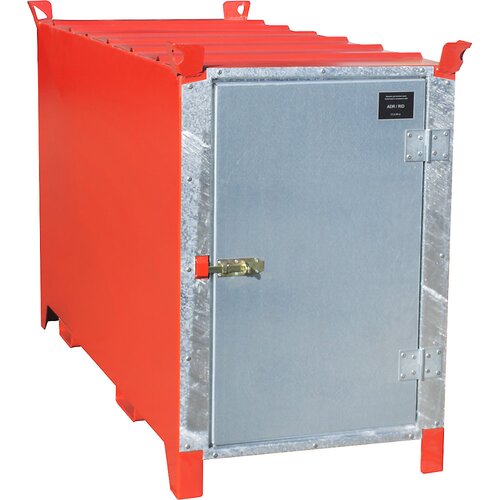 Eurokraft pro lakiran zaboj za svetilne cevi, prostornina 1000 l, 1100 kosov &amp;Oslash; 25 mm / 500 kosov &amp;Oslash; 37 mm, dx&amp;scaron;xv 1700 x 770 x 1125 mm, ognjeno rdeča ba Slike