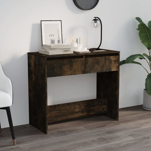 vidaXL Klubska mizica dimljeni hrast 89x41x76,5 cm iverna plošča Cene