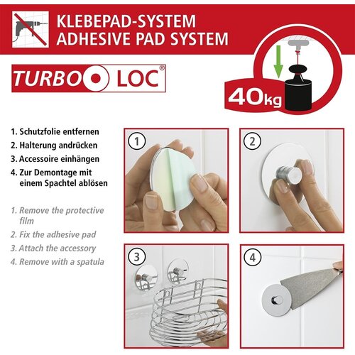 Wenko Stenski obe&amp;scaron;alnik za brisače iz mat nerjavečega jekla Orea Rail Turbo-Loc&amp;reg; Slike