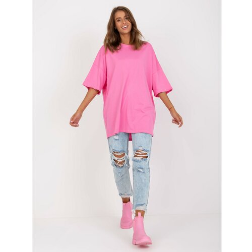 Fashion Hunters Pink women's basic cotton blouse Cene