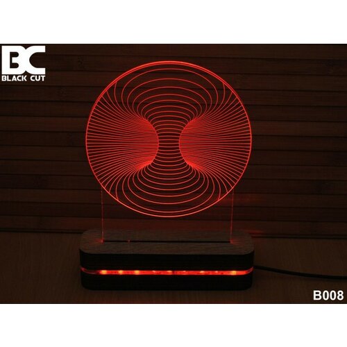 Black Cut 3D lampa sa 9 različitih boja i daljinskim upravljačem - vrtlog ( B008 ) Slike