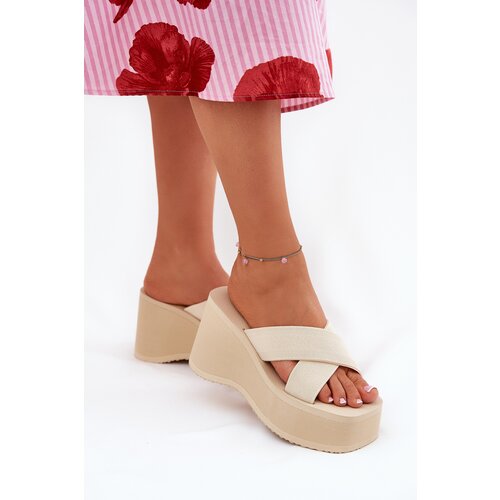 Boto Wedge And Platform Women's Sandals Beige Sevolee Cene