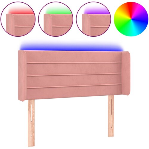 vidaXL LED uzglavlje ružičasto 83x16x78/88 cm baršunasto Cijene