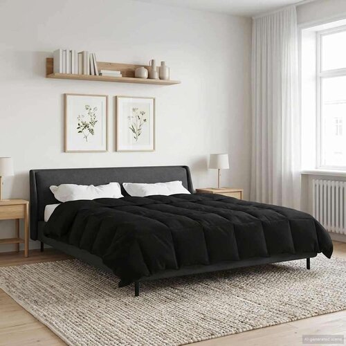  Zimska pokrivača &amp;Scaron;onerisan Crna 200 x 240 cm Mikrovlakna - Crna 200 x 240 cm Slike