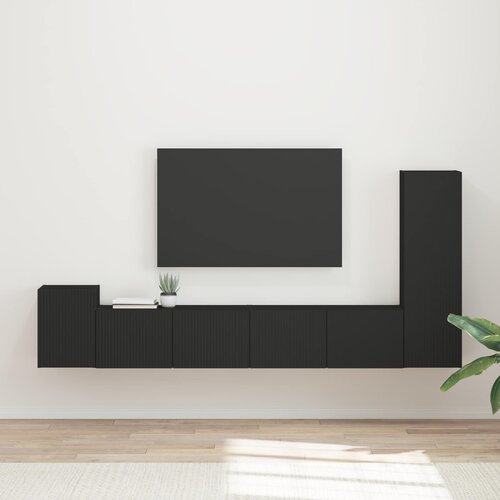  Set TV komoda Zidne 3 pcs Crna Konstruirano drvo Cijene