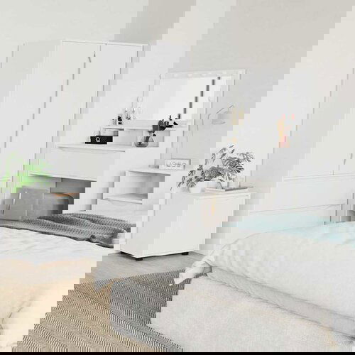 vidaXL Kopalniška omarica Bela 40,5 x 40 x 44 cm Konstruiran les Cene