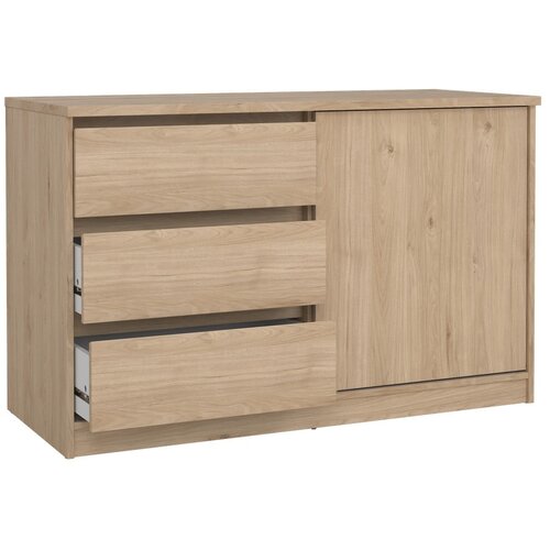 Tvilum Komoda v hrastovem dekorju z drsnimi vrati v naravni barvi 119x76x50 cm Naia &amp;ndash; Slike