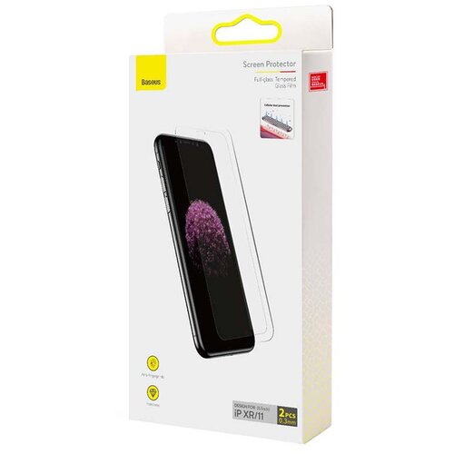Baseus Folija iz kaljenega stekla 0,3 mm iz polnega stekla (paket 2 kosov) za iPhone XR/11 6,1 palca, (20605134) Cene