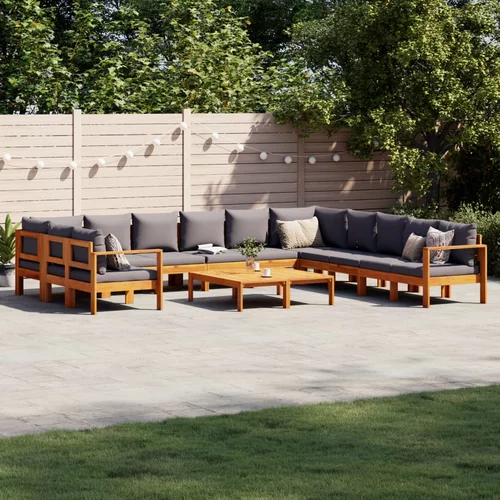 vidaXL 9-dijelna set vrtnih sofa s jastucima masivno bagremovo drvo