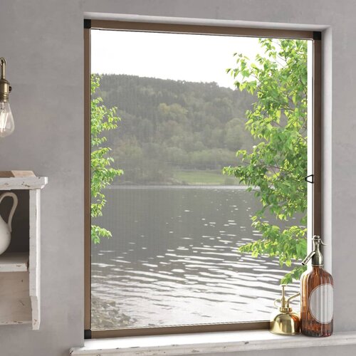 vidaXL Komarnik za okna rjav 100x120 cm Cene