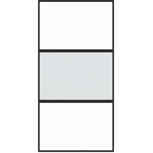  Klizna vrata crna 102,5x205 cm od kaljenog stakla i aluminija Slike