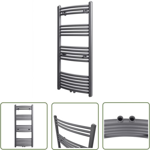 The Living Store Kopalniški radiator z ukrivljenimi cevmi 500x1160 mm siv - Cevni Radiator, (21745141) Cene