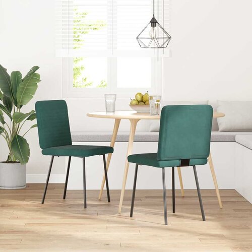 Maison Chic Jedilni stoli - Vzorci stoli 2 kosa temno zelen žamet A62, (22031781) Slike