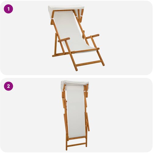  Ležaljka 2 pcs 3 Pozicija Čvrsto drvo eukaliptusa Krem Slike
