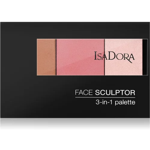 IsaDora Face Sculptor 3-in-1 Palette posvjetljujuća bronz paleta nijansa 62 Cool Pink 12 g