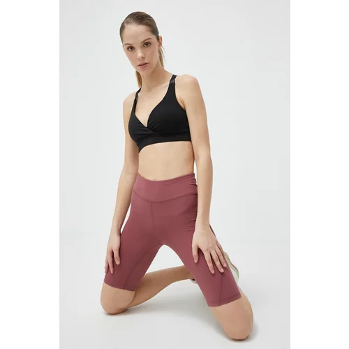 4f Kratke hlače za trening boja: ružičasta, glatki materijal, visoki struk