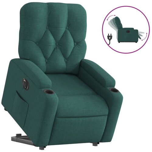Maison Chic Električni naslanjač - Relax naslanjač s funkcijo vstajanja temno zeleno blago, (22061248) Cene