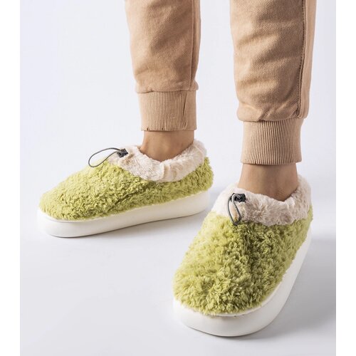 Gemre Green warm slippers with a covered heel Aurelio Cene