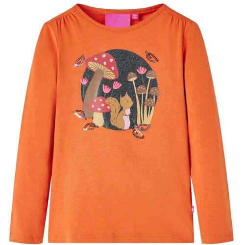 vidaXL Dječja majica s dugim rukavima tamnonarančasta 92 Cijene