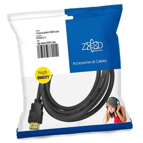  HDMI kabel, 2.5m, ver 1.4