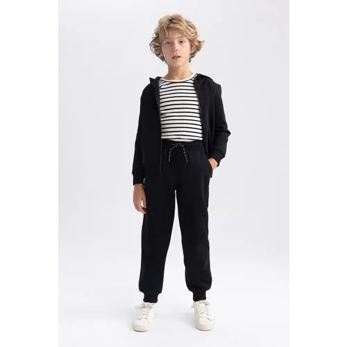 Defacto Boy's Black Thick Sweatshirt Fabric School Sweatpants