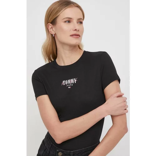 Tommy Jeans Kratka majica ženski, črna barva