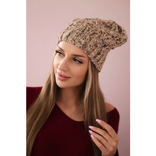 Kesi Cap with fleece Roksana K209 dark beige Slike