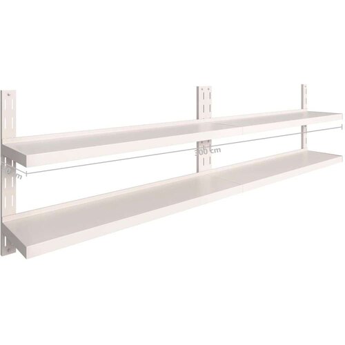 VidaXL Zidne police s 2 razine 2 kom od nehrđajućeg čelika 300 x 30 cm Slike