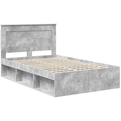  Okvir za krevet s uzglavljem Betonska siva 135 x 190 cm Slike