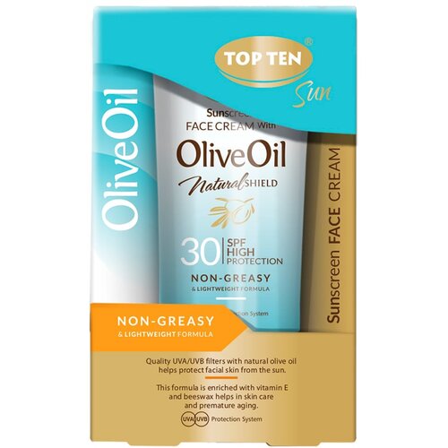 Top Ten krema za sunčanje nemasne kože lica na bazi maslinovog ulja spf 30 50ml Cene