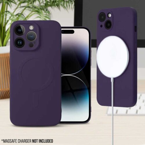 Onasi silikonski ovitek magsafe za iphone 14 pro max - mat vijola Slike