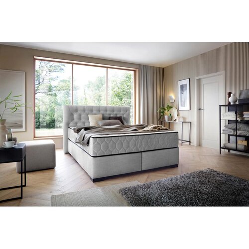 Premium Living Postelja Z Vzmetnico Prestige, Svetlo Siva, 180x200 Slike