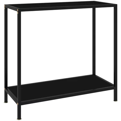 vidaXL Konzolna mizica črna 80x35x75 cm kaljeno steklo, (20625691)