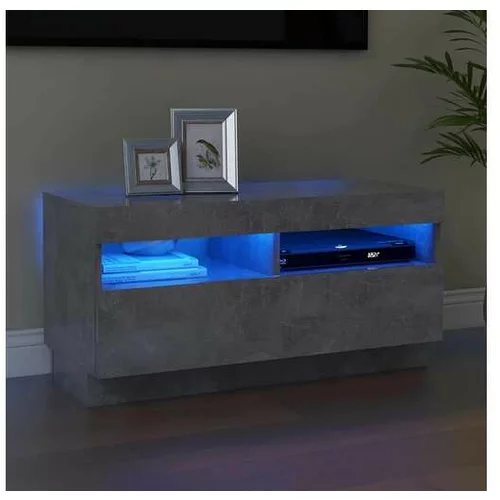  TV omarica z LED lučkami betonsko siva 80x35x40 cm