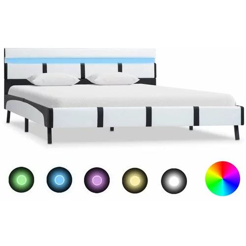  okvir za krevet od umjetne kože LED bijeli 140 x 200 cm