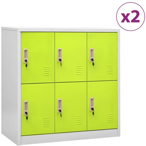  Ormarići s ključem 2 kom svjetlosivi/zeleni 90x45x92,5 cm čelik Cijene