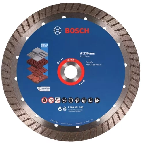 Bosch PROFESSIONAL diamantna rezalna plošča Expert MultiMaterial, 230 x 22,23 x 2,4 x 15 mm 2608901598