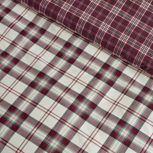 Catherine Lansfield Bordo posteljina za bračni krevet 200x200 cm Kelso Check &amp;ndash; Slike