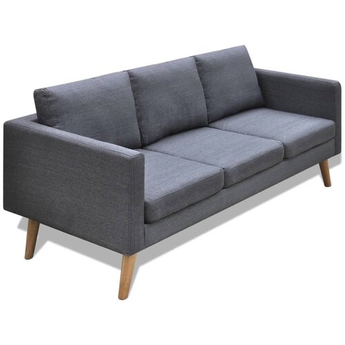 vidaXL Trosjed Sofa od Tkanine Tamno Sivi Cijene