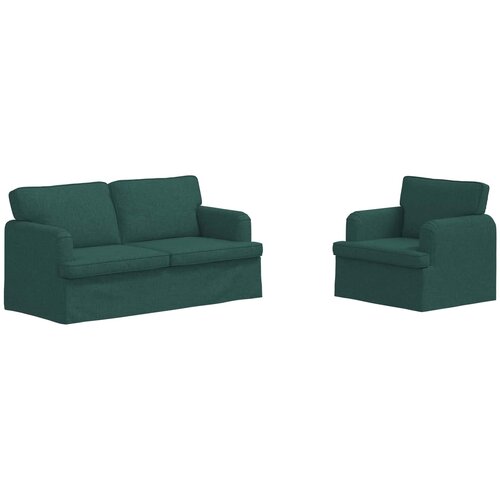  Set sofe 2 pcs Tamnozelena 162 x 80 x 85 cm tkanina Slike