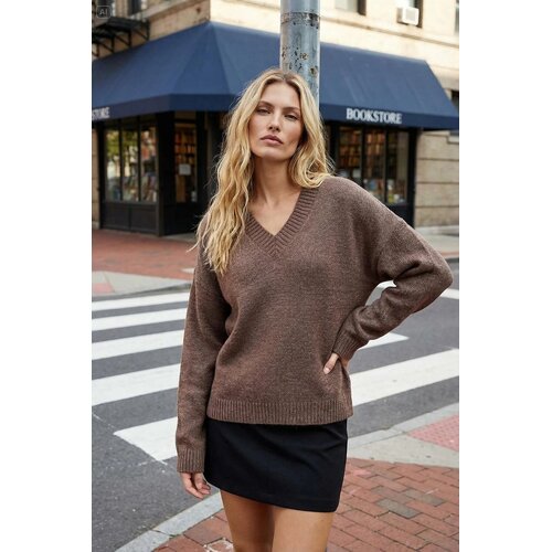 TRENDYOLMILLA ženski duks Twoaw26Kz000910, bež-taupe Slike