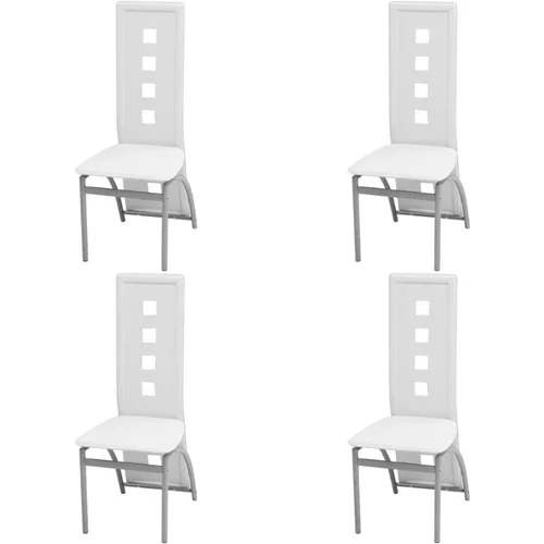  blagovaonske stolice od umjetne kože 4 kom bijele