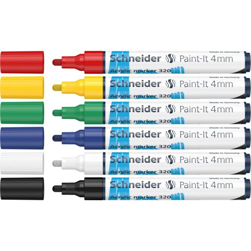 Schneider set akrilnih markera Paint-It 320 Set 1, 4 mm, 6 boja Slike