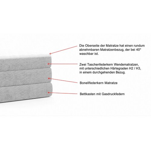 Esposa BOXSPRING POSTELJA 140 cm x 200 cm , tekstil barve grafita Slike